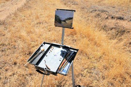 Bettie Rikansrud's easel-Photo by Jeff Holt